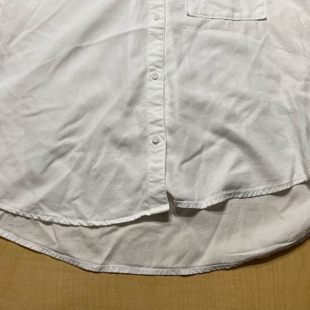 Cloth & Stone Crisp White Rolled Short Sleeve Point Collar Button Down Top Small - Picture 5 of 10
